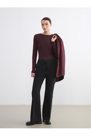 Lcw Everyday Bordo Bisiklet Yaka Kadın Body