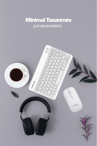Beyaz Kablosuz Klavye Ve Mouse Seti