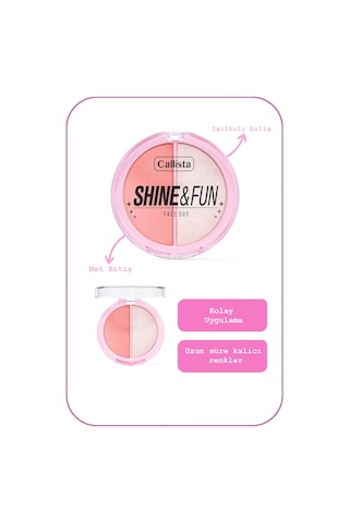 Callista Shine & Fun Face Duo Allık & Aydınlatıcı Paleti 110 Party Gang