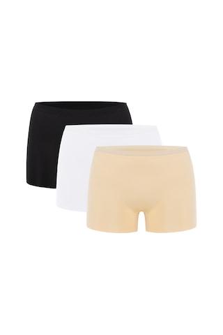 Basic Lazer Kesim Dikişsiz Kadın Boxer Külot 3'lü Paket Renkli Çok Renkli