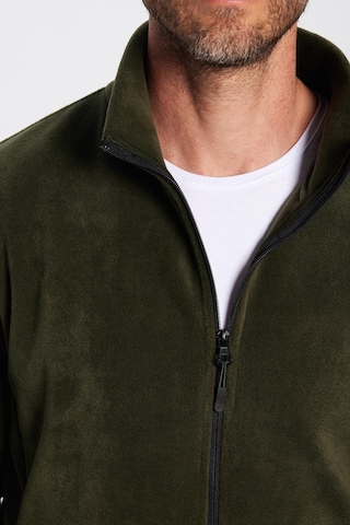 Tudors Unisex Haki Anti-pilling Tüylenme Yapmayan Standart Fit Tam Fermuarlı Soğuk Geçirmez Polar Hırka-32474 Haki