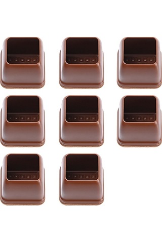 Fortunelane 8 Adet Büyük Boy Kahverengi Kare Ayak Koruması - Sessiz Kaydırmalı, Dayanıklı Tpe + Felt Ped