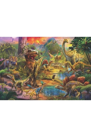 Anatolian Dinozor Krallığı 500 Parça Puzzle landscape Of Dinosau