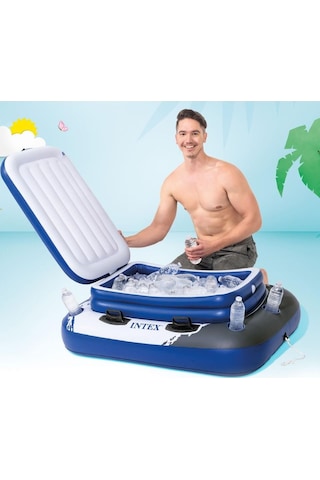 İntex Mega Chill 2 Yüzen Şişme Soğutucu Taşıyıcısı 1ınak58821np Beyaz - Mavi