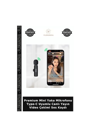 Premium Mini Yaka Mikrofonu Type-c Uyumlu Canlı Yayın Video Çekimi Ses Kaydı