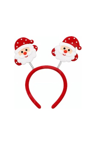 Yılbaşı Tacı Kırmızı Noel Baba Yeni Yıl Taçı Sallanan Taç Unisex Taç