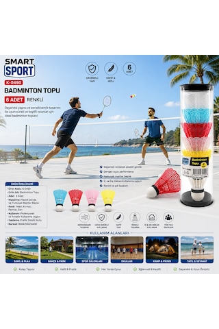 6pcs Renkli Badminton Topu 5691