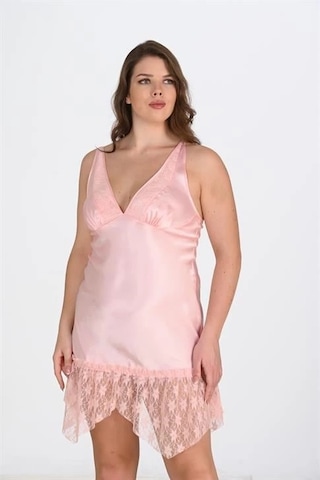 Aria's Closet Arias Closet Büyük Beden Somon Gecelik 2112 SOMON
