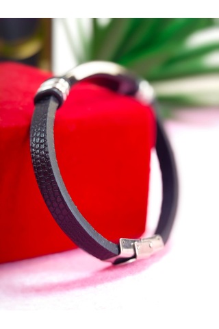 Çelik Derili Bileklik Kişiye Özel İsimli Paslanmaz Derili Çelik İsimli Bileklik 316 L Çelik Bej