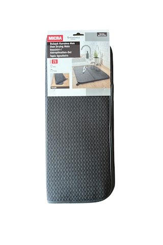 Bulaşık Matı Süper Emici Bulaşık Kurutma Matı 44x36cm Tezgah Üstü Bulaşık Matı, 2'li Set Gri