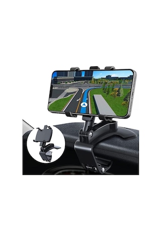 Soulader 3 - 7 İnç Arası Tüm Akıllı Telefonlara Uyumlu, Araç İçin 360 Derece Dönebilen Ve Açı Ayarlanabilir Universal Telefon Tutucu Siyah