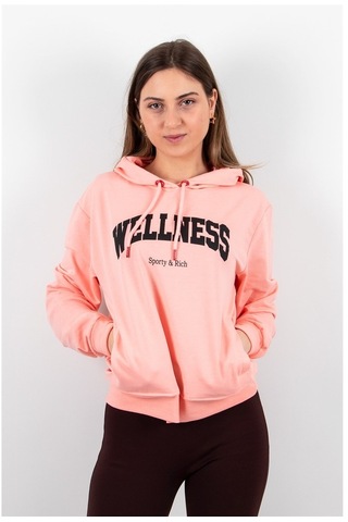 Kadın 2 Iplik Kapüşonlu Sweatshirt Pembe