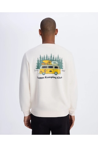 Kappa Authentic Authentic Graphik Pyke Unisex Sweatshirt-beyaz Beyaz