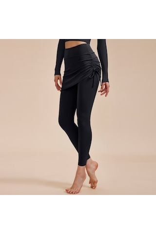 Ece's Design Yoga Zarif Tayt Ve Atlet Yüksek Bel Spor Slim-fit Pilates Koşu Spor Tayt Ve Atlet W2010 Siyah