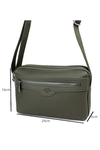 Erkek Haki Renk Ayarlanabilir Omuz Askılı Çapraz Omuz Çantası Haki