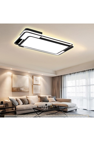 Işık Dikdörtgeni Tavan Lambası Modern Led Aydınlatma Siyah