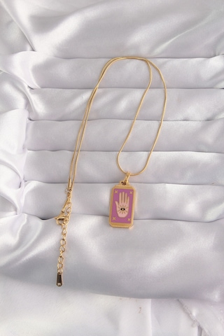 316l Çelik Gold Renk Mor Mineli El Figür Tarot Kolye 5886 Belirtilmemiş