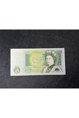 İngiltere Great Britain , 1 Pound 1978-80 Seri No 57n 741619 P 377a Eski Yabancı Kağıt Para Unc Çil