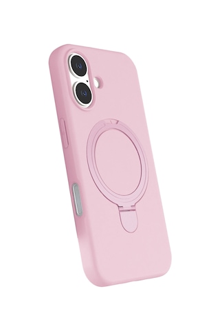 Newface - 1 - Apple iPhone Uyumlu 17 Regal Magsafe Standlı Kapak - - Ece-umay - Açık Pembe