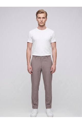 Plus Scorpion Erkek Yazlık Bağcıklı Kumaş Pantolon Slim Fit Rahat Kesim Günlük Pantolon Vizon