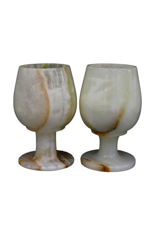 El İşçiliği Oniks Kadeh Benzersiz Doğal Taş Desenleri