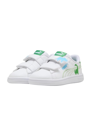 405637-01 Puma Smash 3.0 Dino V Inf Bebek Spor Ayakkabı Beyaz 405637-01 Beyaz - Yeşil