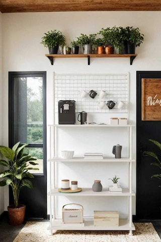 Çevir Kur Beyaz 4 Raflı Kahve Köşesi Dolabı Mutfak Düzenleyici, Stand, 71x167x35 Cm Beyaz