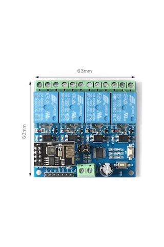 Esp8266 Esp-01 12v 4 Kanallı Wifi Röle Modülü - Akıllı Ev Uzaktan Kontrol Anahtarı