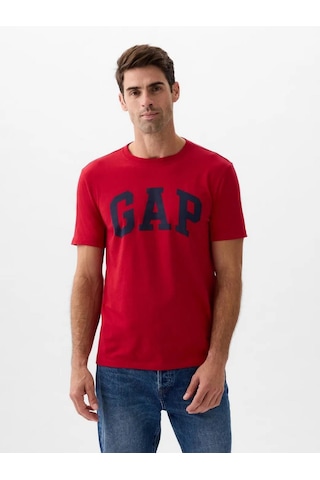 Gap 856659005 V-everyday Soft Basic Logo T Erkek Tişört Kırmızı