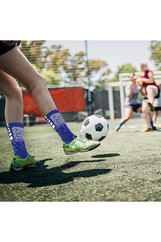 Ranyeek 3 Çift Paket Futbol Çorapları - Honeycomb Gripli, Bez Tabanlı, Tam Beyaz Ayakkabı No:38-45 Çok Renkli