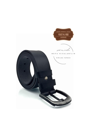 Sermoda 44 Mm Baskılı Kaliteli Vegetal Deri Erkek Kot Kemeri Siyah