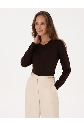 Pierre Cardin Kadın Kahverengi Kazak /triko 50316393-vr029 Kahverengi