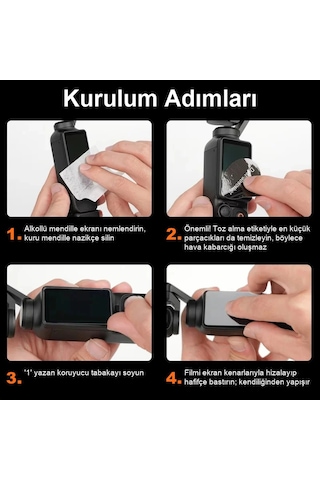 Newdaki Djı Osmo Pocket 3 / 4 / 4p Uyumlu Ekran Koruma Filmi Şeffaf