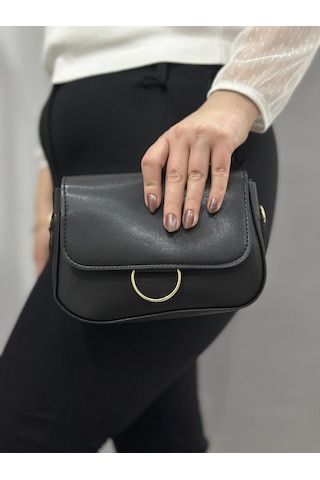 Biçomi Siyah Cilt Mossi Çanta Siyah