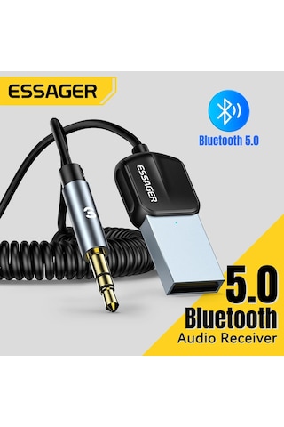Bluetooth 5.0 Süper Hızlı Aux 3.5 Mm Araç Kiti Son Nesil Teknoloj
