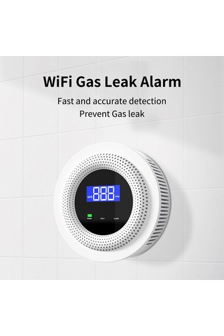 Kangvka Wifi İle Bağlı Doğal Gaz/biyogaz Tespit Cihazı, Akıllı Ev Gaz Sızıntı Alarmı, 80db Ses Uyarısı, Smart Life Uygulaması Entegre Edildi