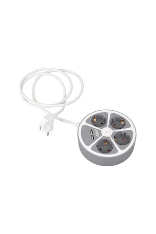 4 Prizli Anahtarlı Grup Priz - 2 Usb, 1.5 Metre 0