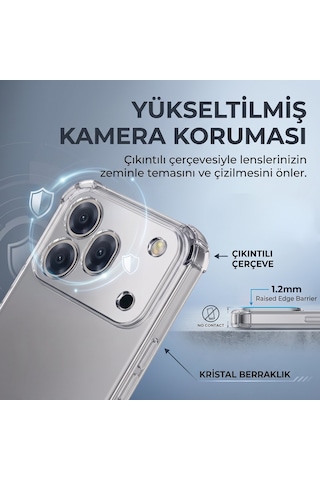 Caseonn Tecno Spark Slim 5g Kılıf Airbag Kristal Kartlık Bölmeli Silikon Kapak Şeffaf