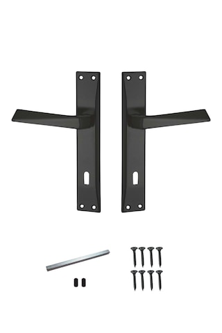 Prizma Siyah Aynalı Kapı Kolu 1takım Arkalı/önlü