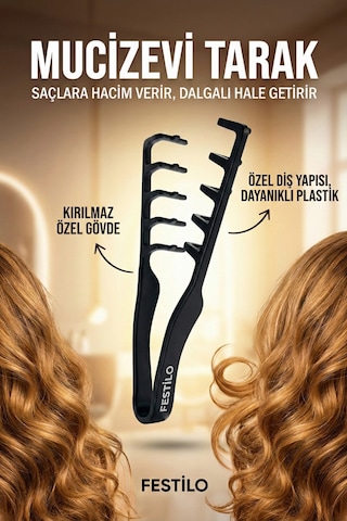 Mucizevi Tarak Dalga Ve Hacim Veren French Crop Düz Saç Şekillendirme Tarağı