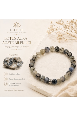 Aura Yengeç Akik Premium Bileklik Yengeç Akik & Hematit Doğal Taş Bileklik
