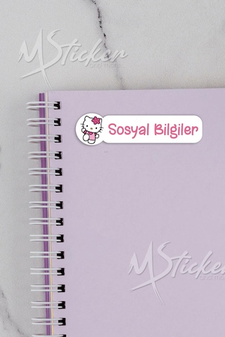 Okul Ders Etiketi Hello Kitty Temalı 26 Adet 8 Cm Okul Ders Etiketi Diğer
