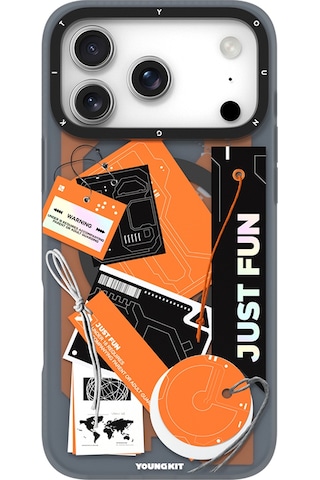 Apple Uyumlu iPhone 17 Pro Kılıf M-safe Şarj Özellikli Youngkit Different Dimension Serisi Kapak Turuncu Turuncu