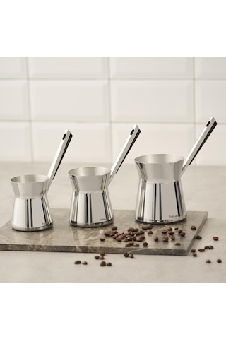 Hisar Galata 3 Parça Çelik Cezve Seti Siyah