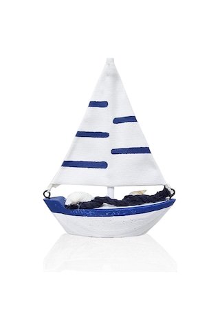 The Mia Marin Deniz Kabuklu Ve Halatlı Yelkenli Biblo 14cm