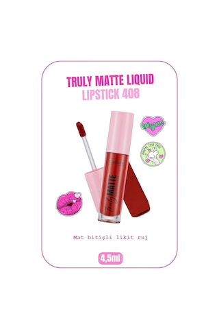 Callista Truly Matte Liquid Lipstick Mat Likit Ruj 408 Red Alert - Kırmızı