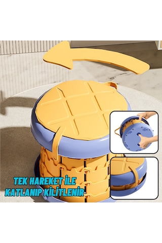 Tuvalet Eğitici Katlanabilir Taşınabilir Çocuk Lazımlık Portatif Seyahat Bebek Tuvaleti Sarı