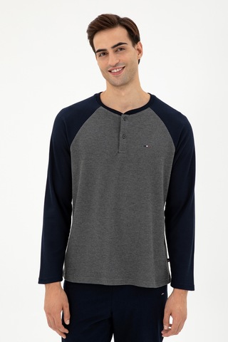U.s. Polo Assn. Erkek Antrasit Melanj Pijama Takım 50301726-vr081 Antrasit Melanj