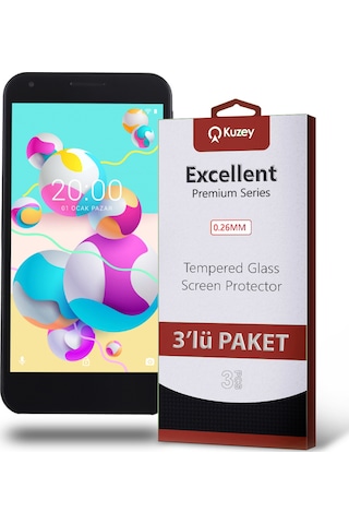 Vestel Venüs 5000 ile Uyumlu Kırılmaz Cam Ekran Koruyucu Ekonomik 3'lü Paket