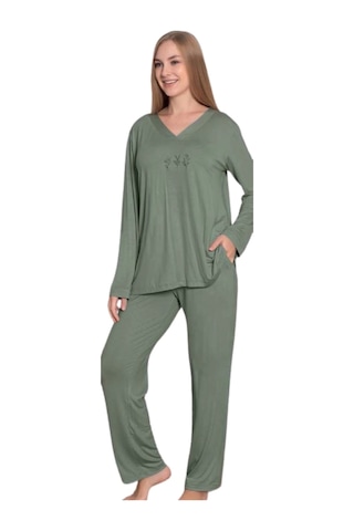 Limissi Viskon Uzun Kollu Kadın Pijama Takımı 24642 Lila